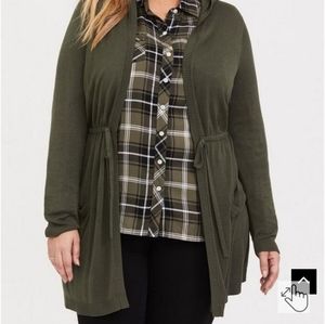 Torrid Anorak Hooded Cinch Waist Sweater